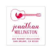 Eenvoudige akoestische gitaar naam script retourad zelfinktende stempel (Design)