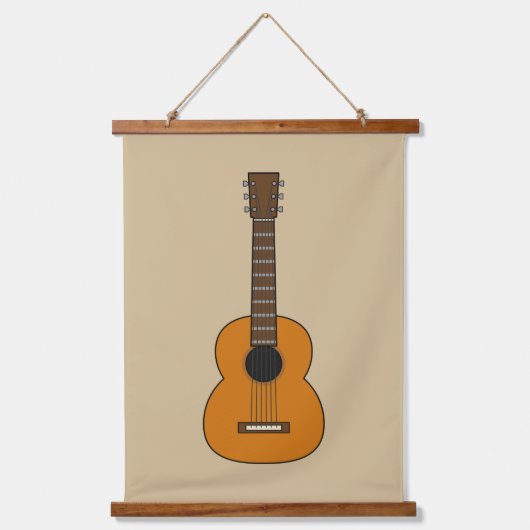 Eenvoudige akoestische gitaarCartoon Hangend Wandkleed (Voorkant)