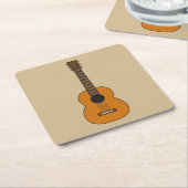 Eenvoudige akoestische gitaarCartoon Kartonnen Onderzetters (Schuin)