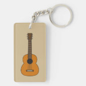 Eenvoudige akoestische gitaarCartoon Sleutelhanger (achterkant)