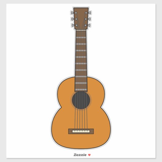 Eenvoudige akoestische gitaarCartoon Sticker (Vel)