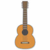 Eenvoudige akoestische gitaarCartoon Sticker (Voorkant)