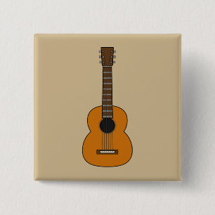 Eenvoudige akoestische gitaarCartoon Vierkante Button 5,1 Cm