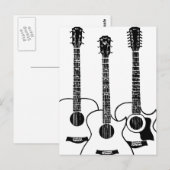 Eenvoudige akoestische gitaren briefkaart (Voorkant / Achterkant)