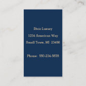 Eenvoudige Alcohol Ink Blauw en Goud Waterverf Visitekaartje (Achterkant)