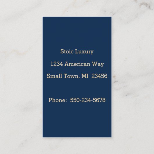 Eenvoudige Alcohol Ink Blauw en Goud Waterverf Visitekaartje (Achterkant)