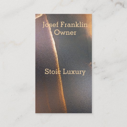 Eenvoudige Alcohol Ink Blauw en Goud Waterverf Visitekaartje (Voorkant)