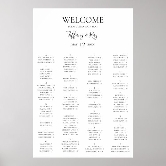 Eenvoudige alfabetische schuifgrafiek poster (Voorkant)