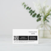 Eenvoudige Algemene Logo QR Code Professioneel Visitekaartje (Staand voorkant)