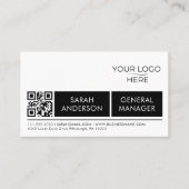 Eenvoudige Algemene Logo QR Code Professioneel Visitekaartje (Voorkant)