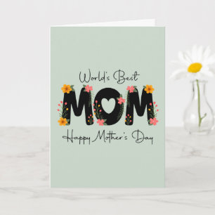 Eenvoudige Allerbeste Mama Moederdag Calligrafie   Kaart