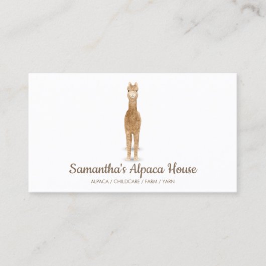 Eenvoudige Alpaca Ranch Visitekaartje (Voorkant)