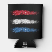 *~* Eenvoudige Amerikaanse vlag Abstracte penseels Blikjeskoeler (Voorkant)