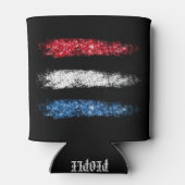 *~* Eenvoudige Amerikaanse vlag Abstracte penseels Blikjeskoeler (Achterkant)