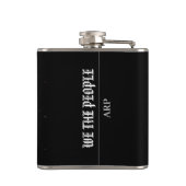 *~* Eenvoudige Amerikaanse vlag Abstracte penseels Heupfles (Achterkant)