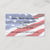 Eenvoudige Amerikaanse vlag Achtergrond Visitekaartje (Voorkant)