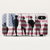 Eenvoudige Amerikaanse vlag met soldaten Case-Mate iPhone Case (Achterkant (horizontaal))