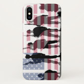Eenvoudige Amerikaanse vlag met soldaten Case-Mate iPhone Case (Achterkant)
