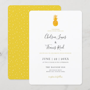 Eenvoudige anananas Hawaii Destination Wedding Kaart