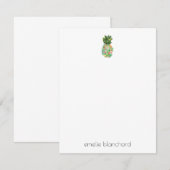 Eenvoudige ananas eiland fantasie gepersonaliseerd notitiekaartje (Voorkant / Achterkant)