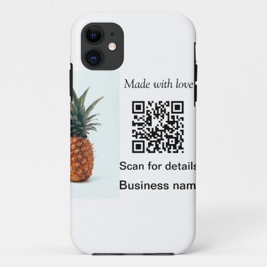 Eenvoudige ananas fruit voedsel q r code bedrijfsd Case-Mate iPhone case (Achterkant)