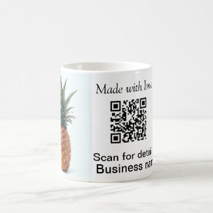 Eenvoudige ananas fruit voedsel q r code bedrijfsd koffiemok