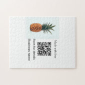 Eenvoudige ananas fruit voedsel q r code bedrijfsd legpuzzel (Horizontaal)