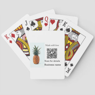 Eenvoudige ananas fruit voedsel q r code bedrijfsd pokerkaarten