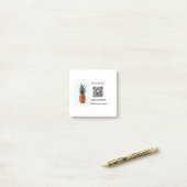 Eenvoudige ananas fruit voedsel q r code bedrijfsd post-it® notes (Op bureau)