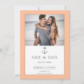 Eenvoudige Anker Save the Date | Perzik (Voorkant)