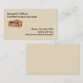 Eenvoudige Antieke beoordelaar Visitekaartje (Voorkant / Achterkant)