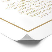 Eenvoudige Antieke Gouden Initialen Trouwstoelinde Poster (Hoek)