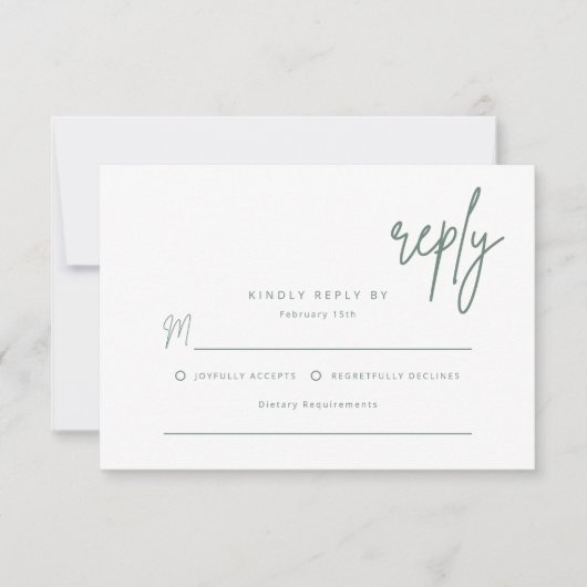 Eenvoudige Antwoord Huwelijksuitnodiging Bijgevoeg Bedankkaart (Voorkant)