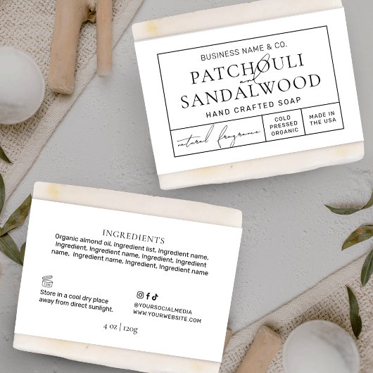 Eenvoudige Apothecary Zeep Bar Belly Band Wrap Lab