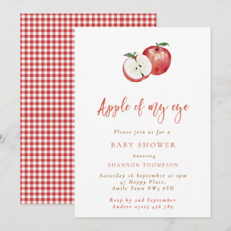 Eenvoudige Appel van Mijn Oog Val Baby Shower Kaart