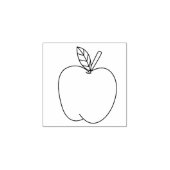 Eenvoudige Apple Fruit Outline stencil Cartoon tek Rubberstempel (Afrduk)
