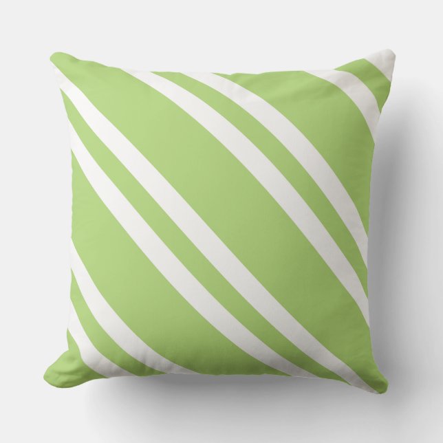 Eenvoudige Apple Green Stripes Buitenkussen (Voorkant)