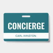 Eenvoudige Aqua Aangepaste Hotel Concierge Werknem Badge (Voorzijde)
