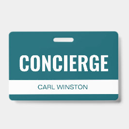 Eenvoudige Aqua Aangepaste Hotel Concierge Werknem Badge