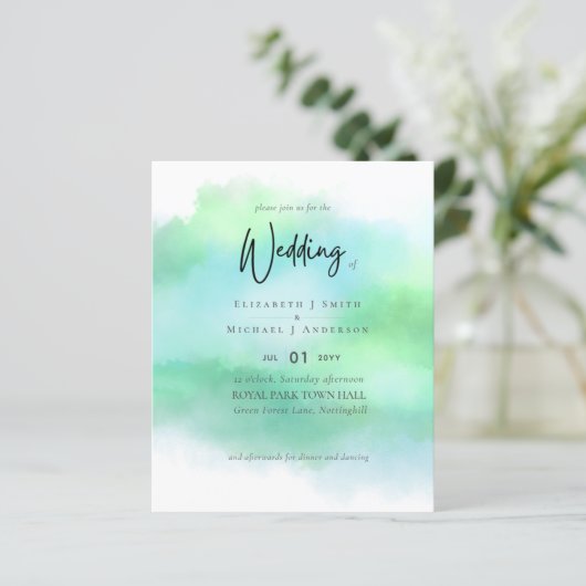 Eenvoudige Aqua Blauw Verloop Groen Moderne Budget (Staand voorkant)