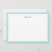 Eenvoudige Aqua Bordered Persoonlijke Stationery F Notitiekaartje (Voorkant)