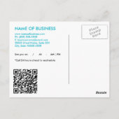 Eenvoudige Aqua Chic Appointinder QR-code Briefkaart (Achterkant)