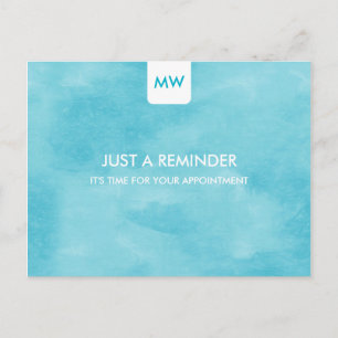 Eenvoudige Aqua Chic Appointinder QR-code Briefkaart