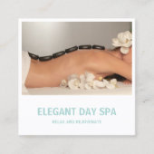 Eenvoudige Aqua Elegant Spa Modern Vierkante Visitekaartje (Voorkant)