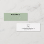 EENVOUDIGE AQUA GREEN KRAFT STUD EARRING DISPLAY L MINI VISITEKAARTJE (Voorkant / Achterkant)