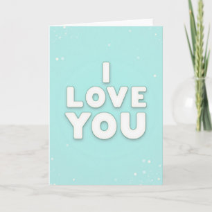 Eenvoudige Aqua I Love You Kaart