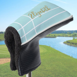 Eenvoudige aqua minimalistische aangepaste naam da golfheadcover