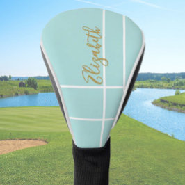 Eenvoudige aqua minimalistische aangepaste naam da golfheadcover