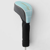 Eenvoudige aqua minimalistische aangepaste naam da golfheadcover (Schuin)