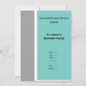 EENVOUDIGE AQUA ZWART WITTE BACHELORPARTY UITNODIG KAART (Voorkant)